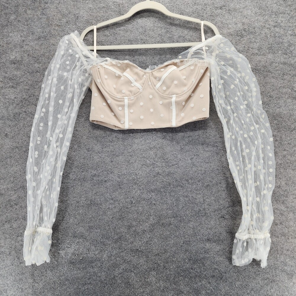 Runway RNWY Crop Top Womens 8 Hello Molly Polka Dot Bustier Corset